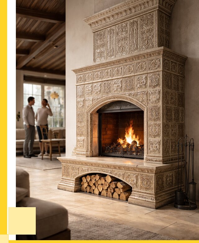 Купить изразцовый камин в Октябрьском от 258925 р. | ЭриданКтб