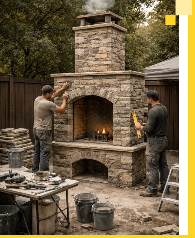 Проектирование и установка уличных каминов в Октябрьском