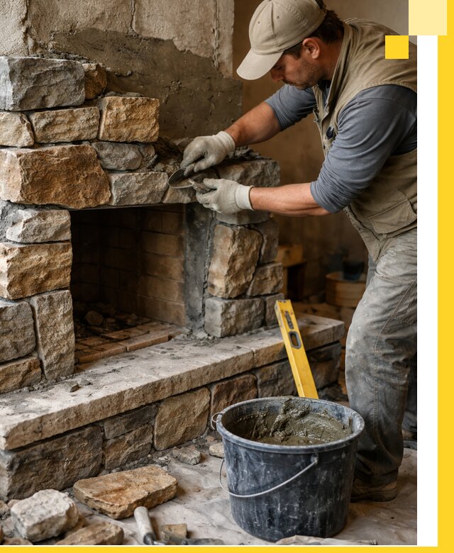 Изготовление и установка каменных каминов под ключ в Октябрьском