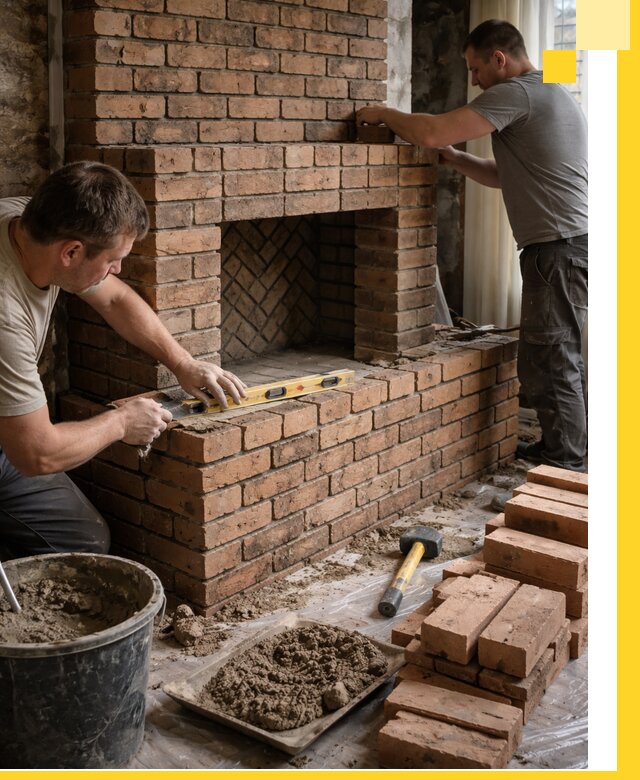 Изготовление и установка кирпичных каминов в Октябрьском