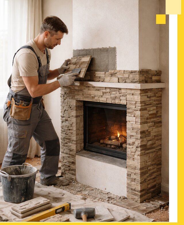 Изготовление и монтаж каминов для дома под ключ в Октябрьском