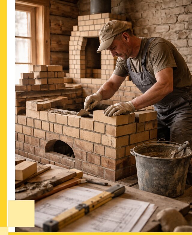 Кладка печей из кирпича в Октябрьском цены от 31071 р. - ЭриданКтб