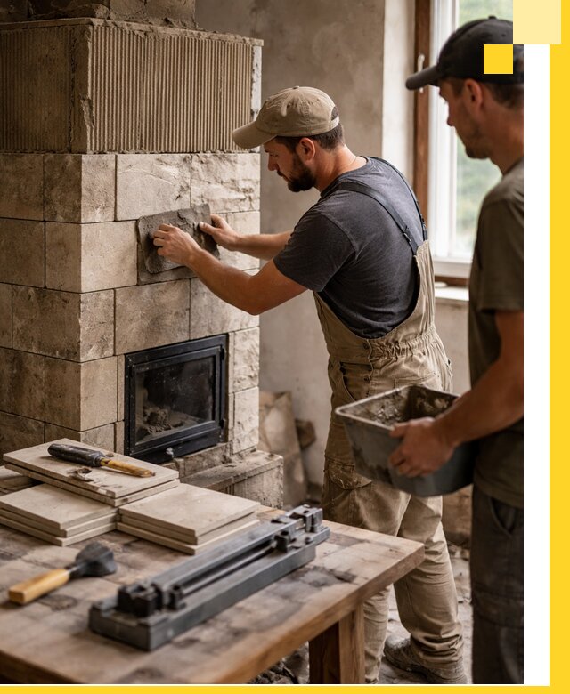 Профессиональная облицовка печей в Октябрьском: керамика и камень