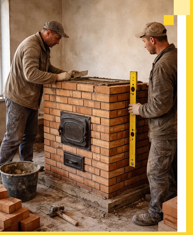 Отопительные печи под ключ в Октябрьском, установка и сборка