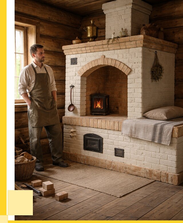 Русские печи с лежанкой под ключ в Октябрьском от 155355 р. ЭриданКтб