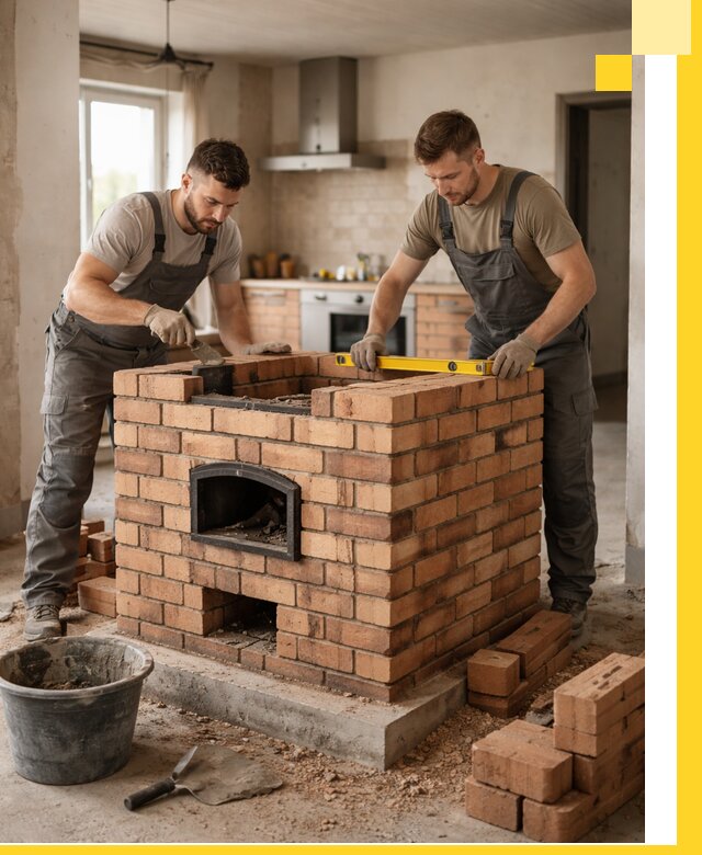 Установка и монтаж печей в частном доме в Октябрьском под ключ