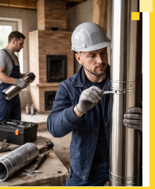 Профессиональный монтаж дымоходов для печей в Октябрьском