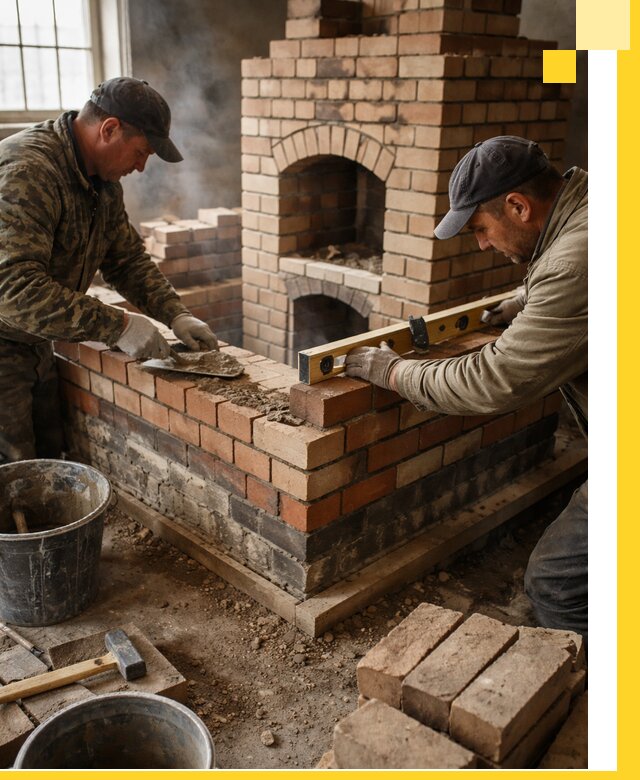 Изготовление и монтаж печей и каминов из кирпича в Октябрьском