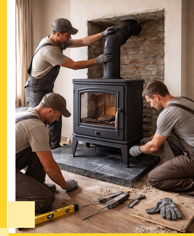 Монтаж печи камина в частном доме в Октябрьском от 25893 р. | ЭриданКтб