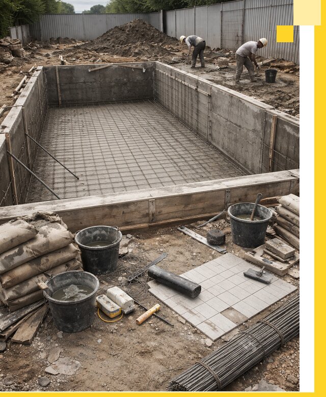 Строительство бассейнов под ключ в Октябрьском, дизайн и монтаж