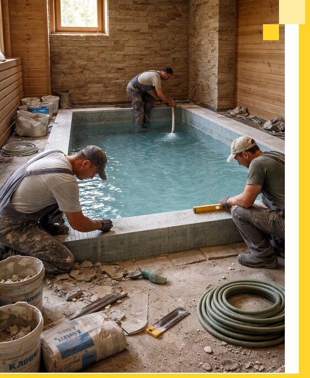 Проектирование и строительство бассейнов для бани в Октябрьском