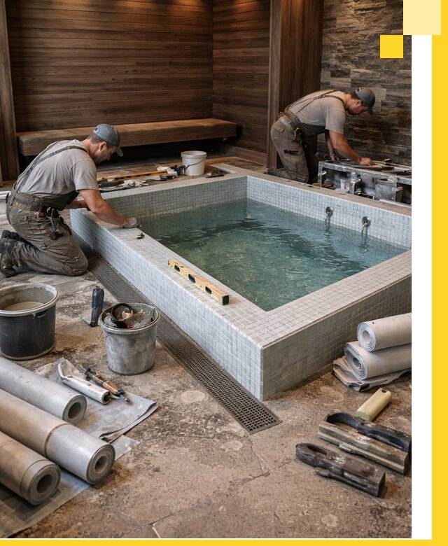 Установка и строительство бассейнов для сауны в Октябрьском