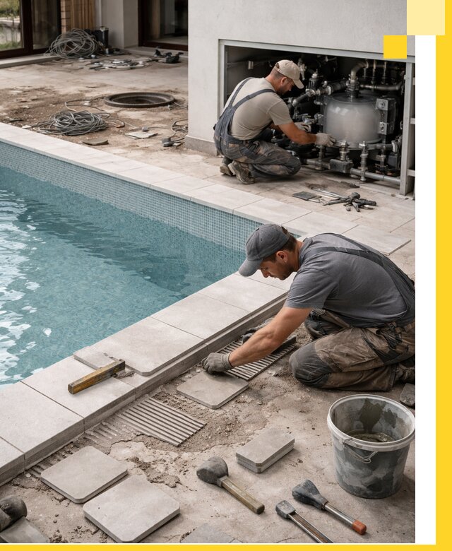 Строительство и монтаж бассейнов в коттедже в Октябрьском