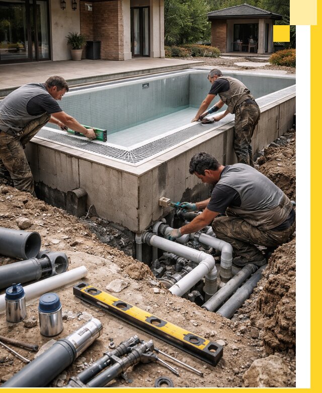 Строительство переливных бассейнов в Октябрьском под ключ