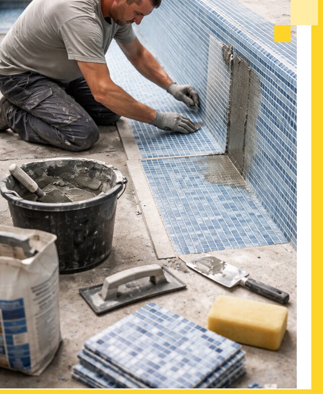 Укладка и ремонт мозаики для бассейнов под ключ в Октябрьском