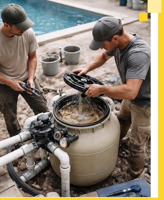 Установка и обслуживание песочных фильтров для бассейнов в Октябрьском