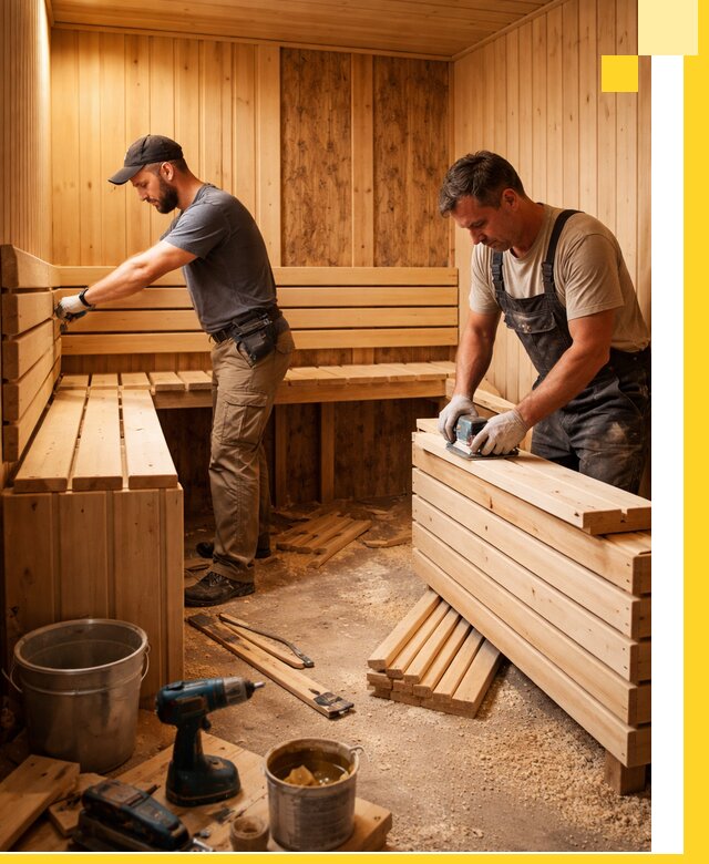 Профессиональный комплексный ремонт саун под ключ в Октябрьском