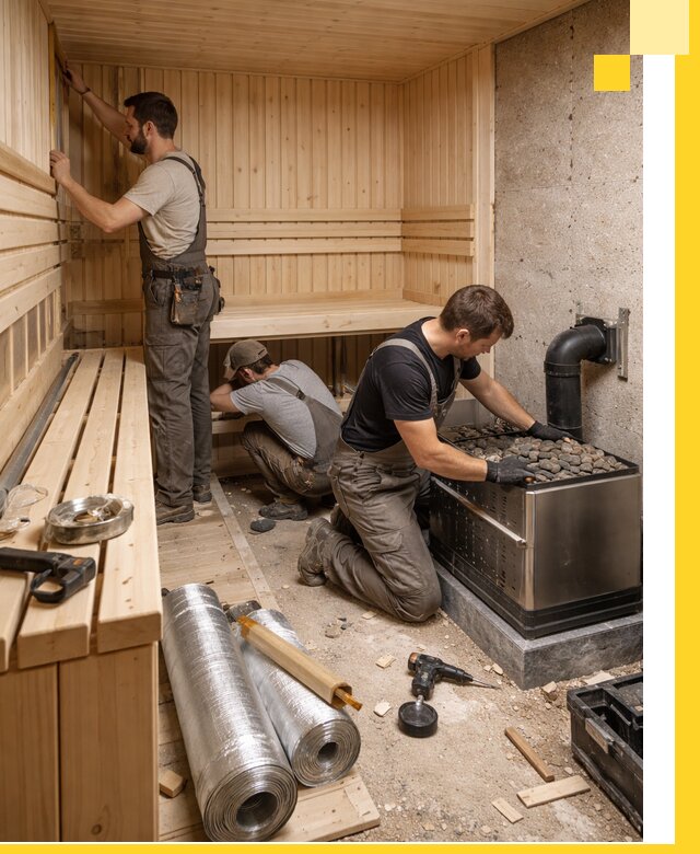 Индивидуальные сауны на заказ в Октябрьском под ключ, проект и монтаж