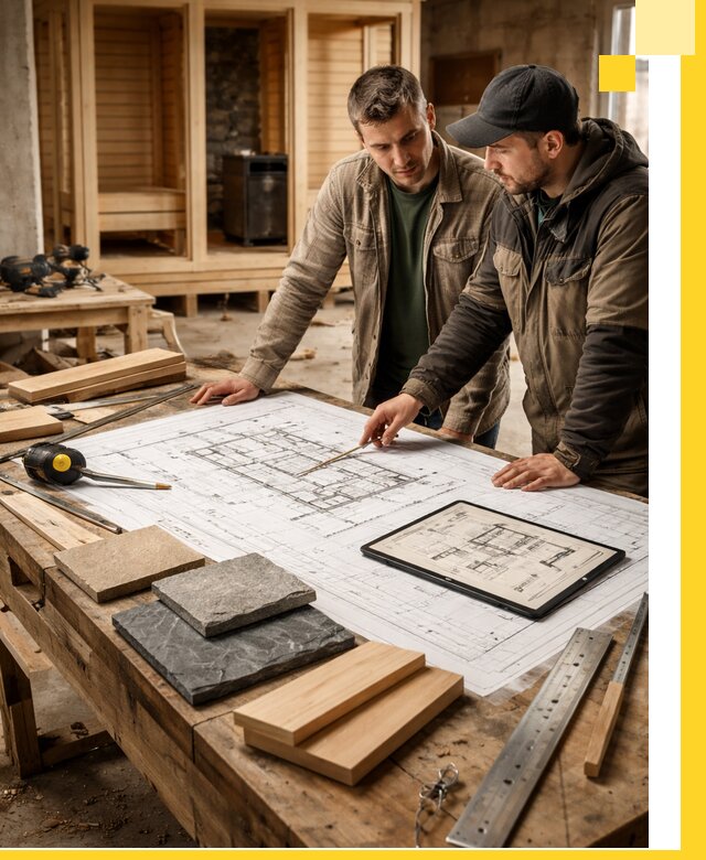 Проекты бань под ключ и планы строительства в Октябрьском