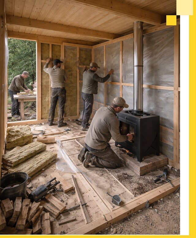 Профессиональный монтаж бань под ключ в Октябрьском для дома