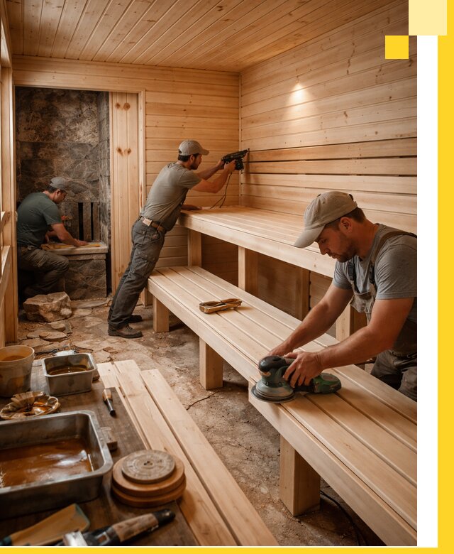 Профессиональная отделка бань в Октябрьском под ключ, с гарантией