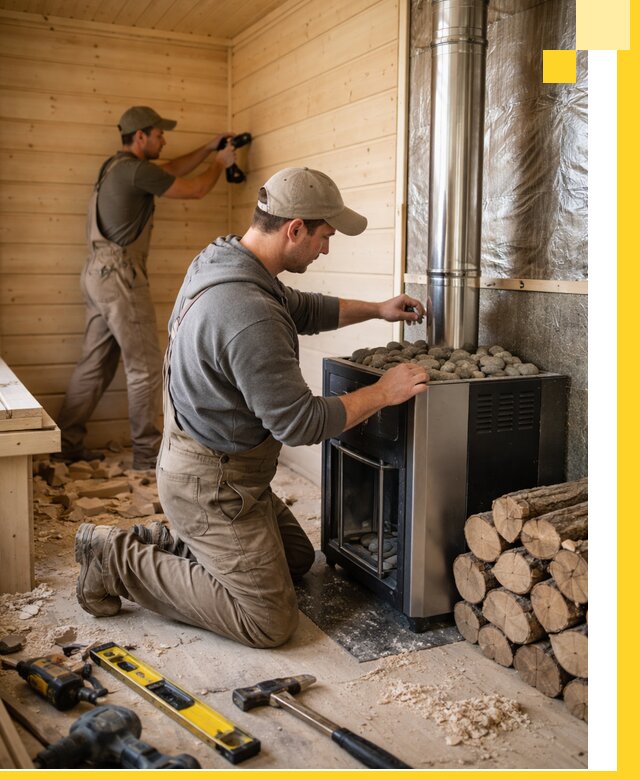 Строительство деревянных бань под ключ в Октябрьском проекты и монтаж