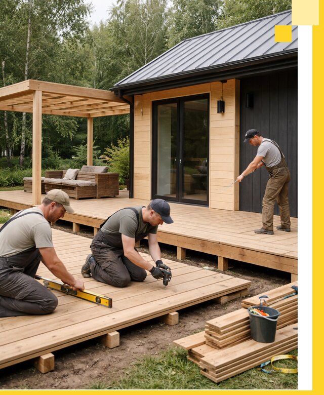 Строительство бань с террасой и бассейном под ключ в Октябрьском