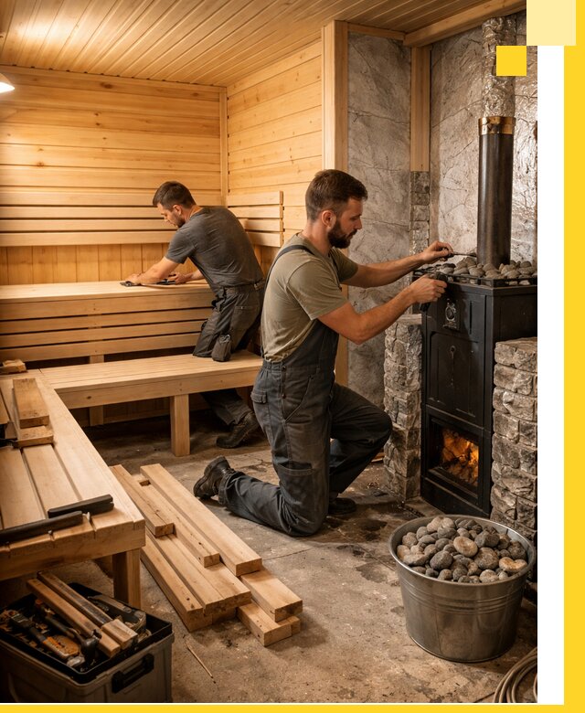 Дизайн и строительство интерьеров бань под ключ в Октябрьском