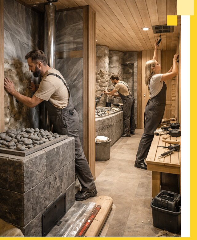 Строительство бань и SPA процедур в Октябрьском под ключ и отделкой