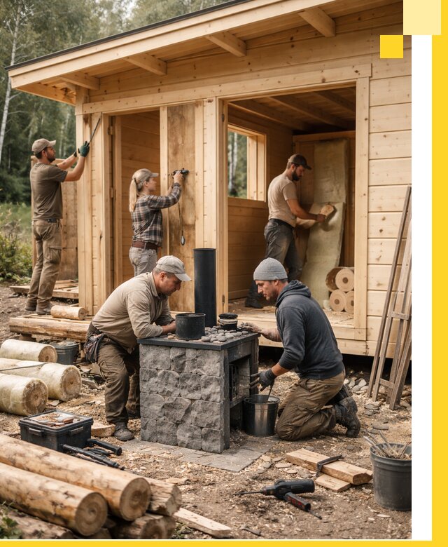 Купить баню под ключ в Октябрьском строительство монтаж отделка