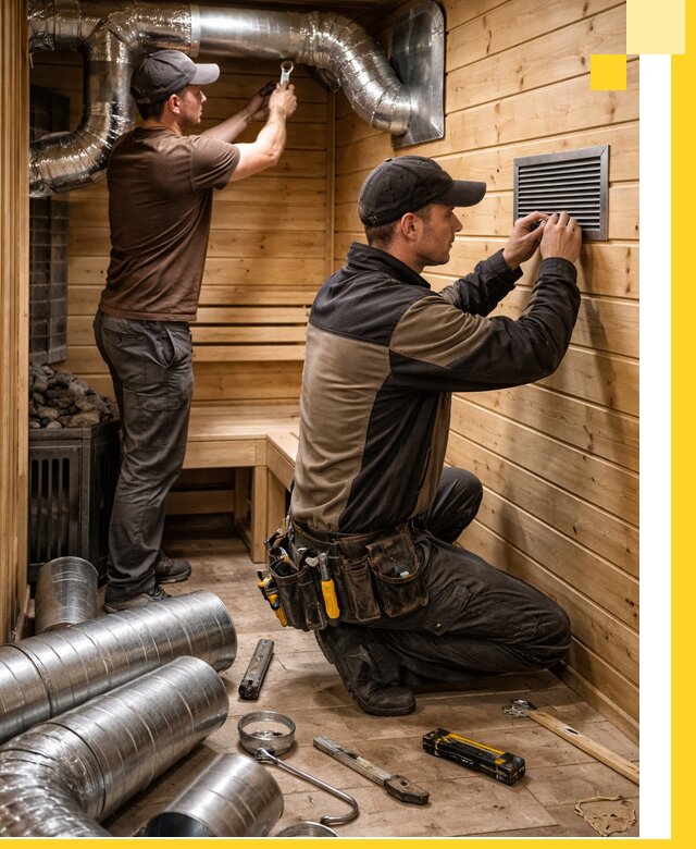 Проектирование и монтаж вентиляции бани в Октябрьском под ключ