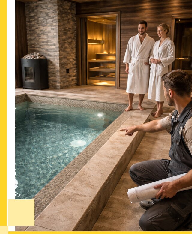 Проект бани с бассейном под ключ в Октябрьском от 67321 р. | ЭриданКтб