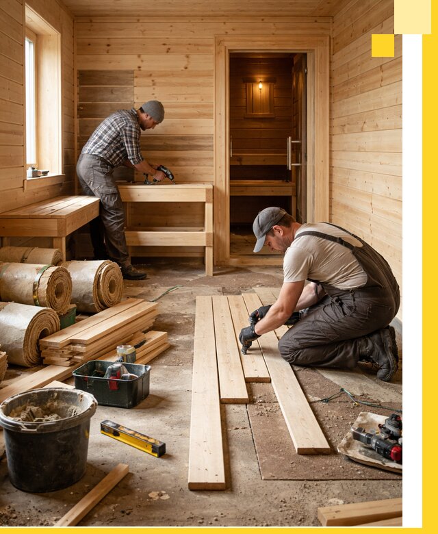 Индивидуальный проект бани с комнатой отдыха под ключ в Октябрьском