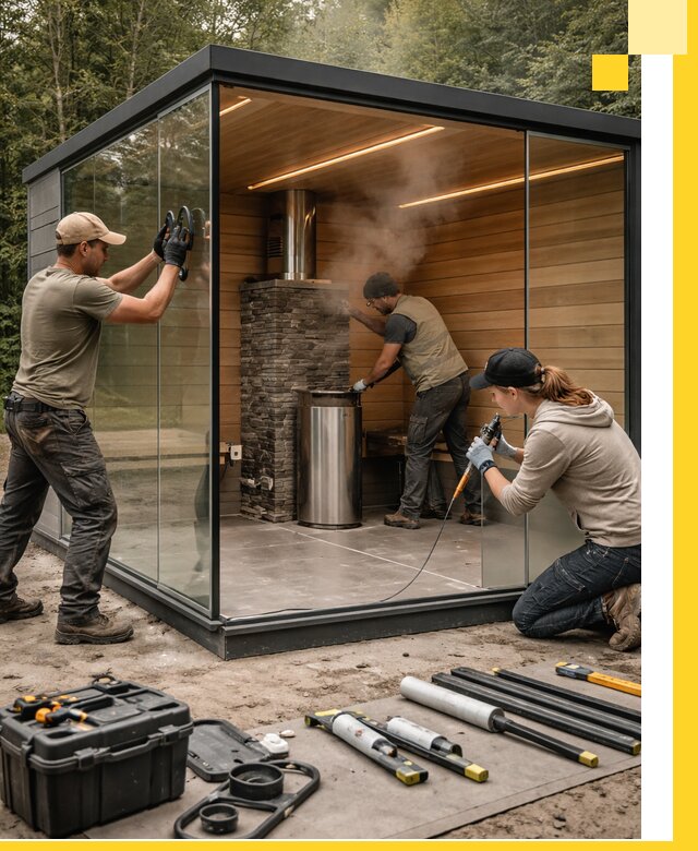 Проектирование и строительство стеклянных бань в Октябрьском