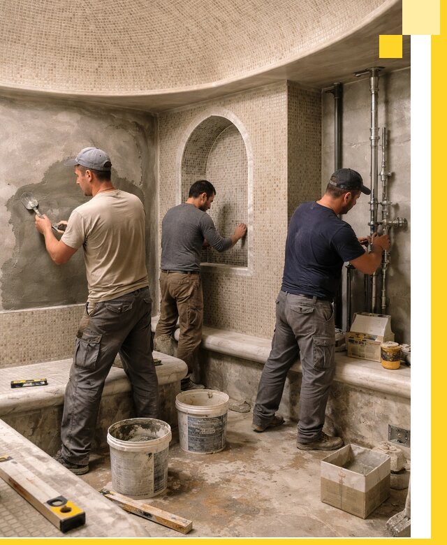 Профессиональный монтаж хамамов под ключ в Октябрьском с гарантией