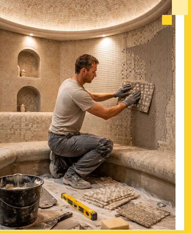 Устройство и монтаж домашнего хамама под ключ в Октябрьском