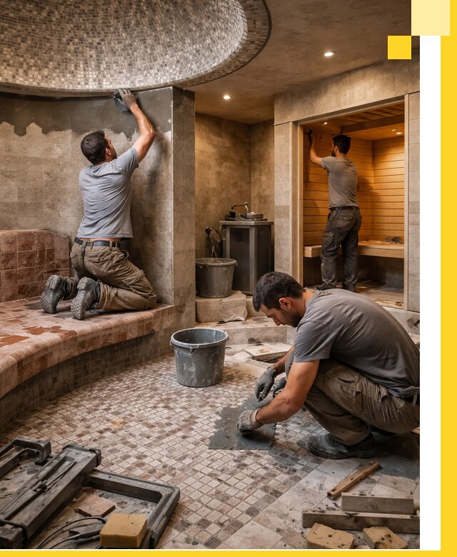 Проект и строительство хамама бани и сауны под ключ в Октябрьском