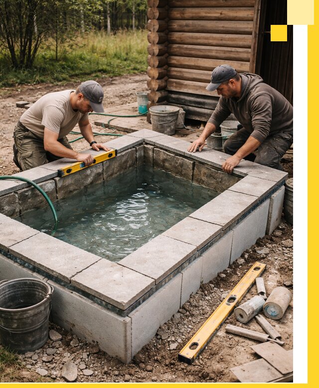 Изготовление и установка холодных купелей под ключ в Октябрьском